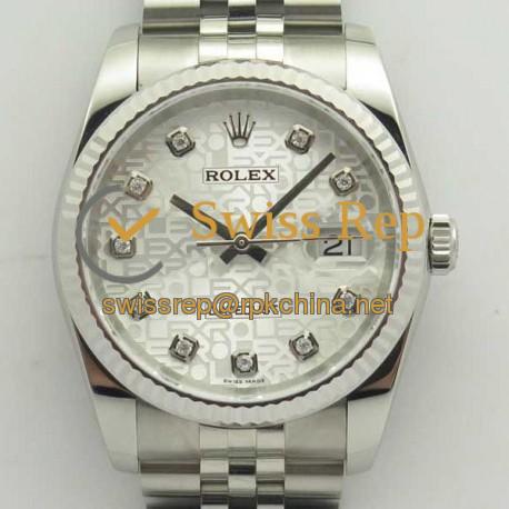 Replica Rolex Datejust 36MM 116234 DJ V2 Stainless Steel Silver Anniversary Jubilee Dial Swiss 3135