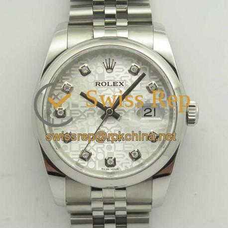 Replica Rolex Datejust 36MM 116234 DJ V2 Stainless Steel Silver Anniversary Jubilee Dial Swiss 3135