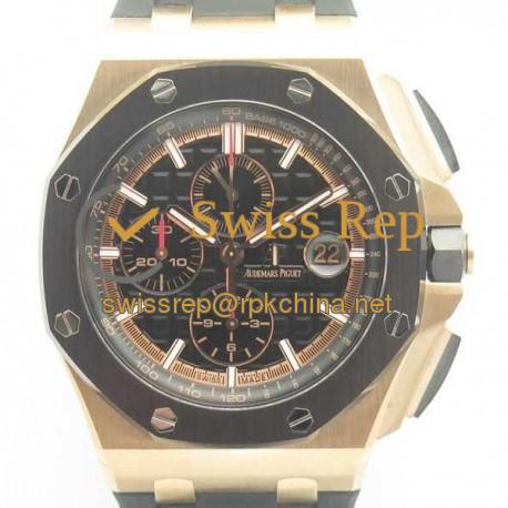 Replica Audemars Piguet Royal Oak Offshore 2640R0.00.A002CA.02 JF V2 Rose Gold Black Dial Swiss 3126