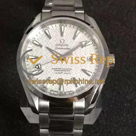 Replica Omega Aqua Terra "James Bond" 41MM Stainless Steel White Textured Dial Swiss Movement 8507