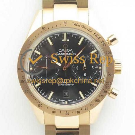 Replica Omega Speedmaster ´57 Co-Axial Chronograph 41.5MM 331.50.42.51.02.002 OM Rose Gold Black Dial Swiss 9301