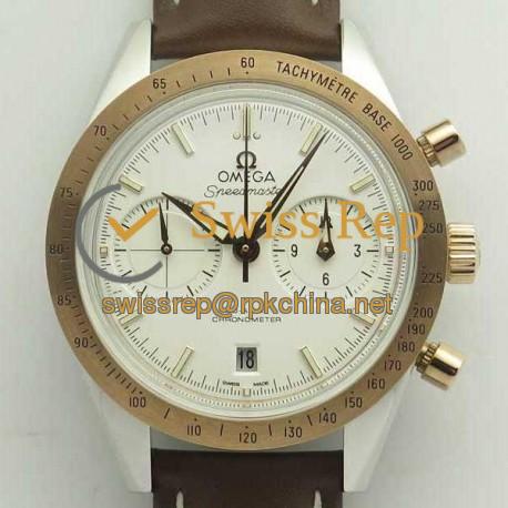 Replica Omega Speedmaster ´57 Chronograph 41.5MM 331.22.42.51.01.001 OM Stainless Steel & Rose Gold White Dial Swiss 9301