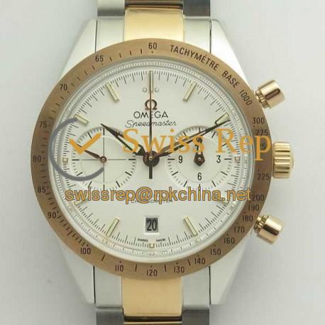 Replica Omega Speedmaster ´57 Chronograph 41.5MM 331.20.42.51.01.002 OM Stainless Steel & Rose Gold White Dial Swiss 9301