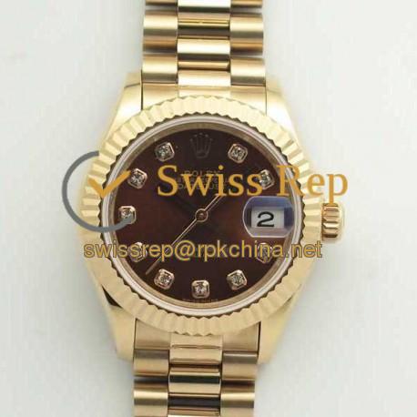 Replica Rolex Lady Datejust 28 279165 28MM BP Rose Gold Chocolate Dial Swiss 2671