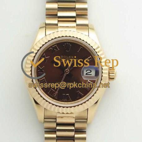 Replica Rolex Lady Datejust 28 279165 28MM BP Rose Gold Chocolate Dial Swiss 2671