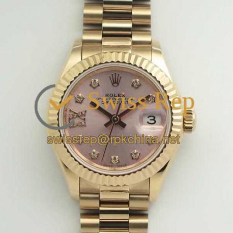 Replica Rolex Lady Datejust 28 279165 28MM BP Rose Gold Pink Mother Of Pearl Dial Swiss 2671