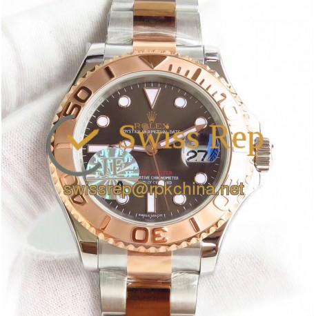 Replica Rolex Yacht-Master 40 116621 JF Stainless Steel & Rose Gold Chocolate Dial Swiss 3135