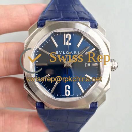 Replica Bvlgari Octo Solotempo 101964 JL Stainless Steel Blue Dial Swiss BVL193