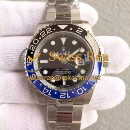 Replica Rolex GMT-Master II 116710BLNR Batman V8 Stainless Steel Black Dial Swiss 3186