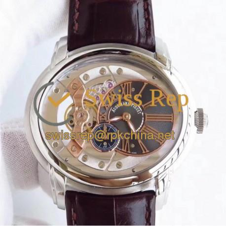 Replica Audemars Piguet Royal Millenary 4101 15350ST.OO.D002CR.01 V9 Stainless Steel Rose Gold Skeleton Dial Swiss 4101