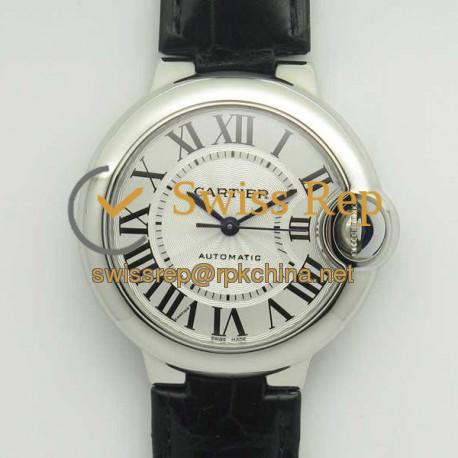 Replica Ballon Bleu De Cartier Ladies 33MM W6920085 AF Stainless Steel Silver Dial Swiss Calibre 076