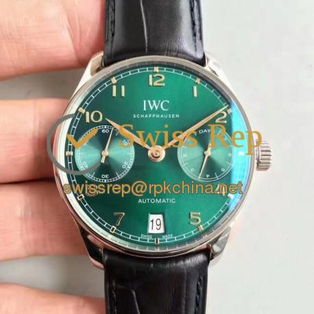 Replica IWC Portugieser 7 Days IW500708 ZF V4 Stainless Steel Green Dial Swiss 52010