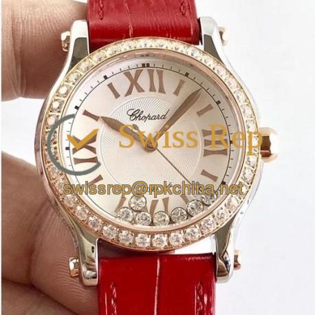 Replica Chopard Happy Sport 36MM Automatic 278582-6003 N Stainless Steel & Diamond Silver & Diamond Dial Swiss 2892