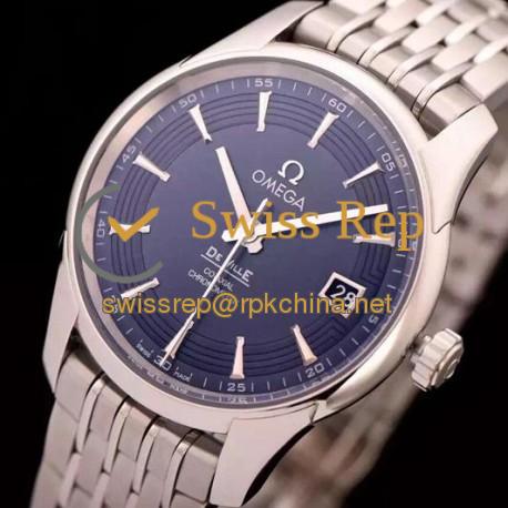 Replica Omega De Ville 41MM Stainless Steel Blue Dial Swiss 8500