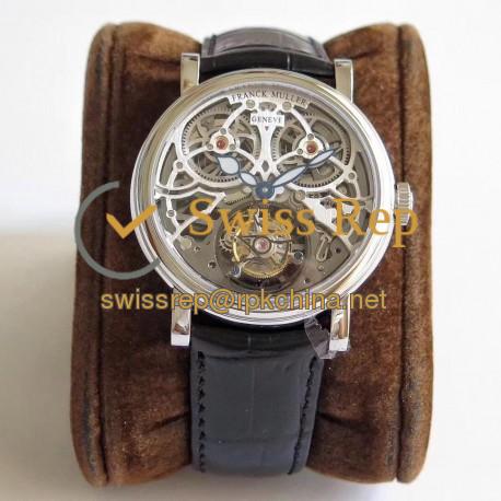 Replica Franck Muller Giga Tourbillon 7048 T G SQT BR TW Stainless Steel Silver Skeleton Dial Swiss Tourbillon