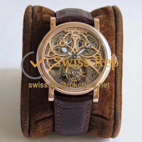 Replica Franck Muller Giga Tourbillon TW Rose Gold Skeleton Rose Gold Dial Swiss Tourbillon