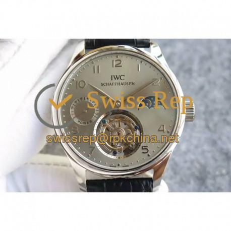 Replica IWC Portuguese Regulateur Tourbillon Stainless Steel Silver Dial Swiss Tourbillon