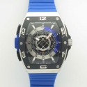 Replica Franck Muller Skafander SKF 46 DV SC DT N Stainless Steel Blue Skeleton Dial M8215