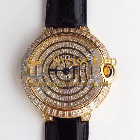 Replica Ballon Bleu De Cartier T Diamond N Yellow Gold Diamond Dial M9015