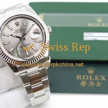 Replica Rolex Datejust II 116334 41MM EW Stainless Steel Anthracite Dial Swiss 3136