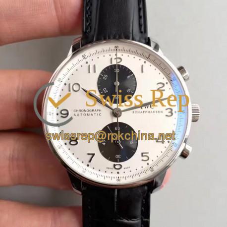 Replica IWC Portugieser Chronograph IW3714-11 ZF Stainless Steel White & Black Dial Swiss 7750