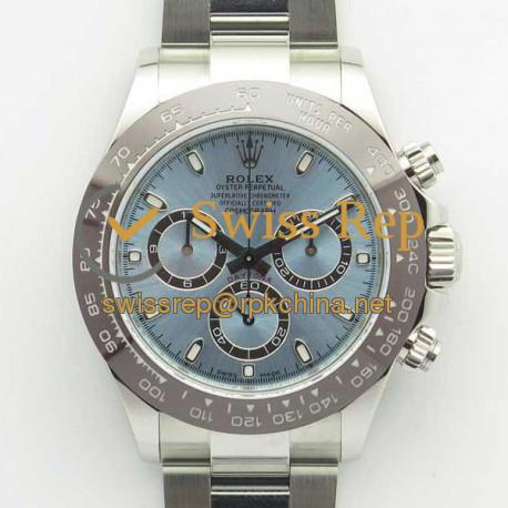 Replica Rolex Daytona Cosmograph 116506 AR V2 Stainless Steel 904L Ice Blue Dial Swiss 4130 Run 6@SEC