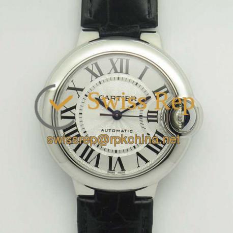 Replica Ballon Bleu De Cartier 33MM W6920085 AF Stainless Steel Silver Dial Seiko NH05A