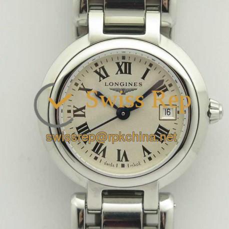 Replica Longines Primaluna Elegant Ladies L8.110.4.71.6 GS  Stainless Steel White Dial Swiss Cal L250