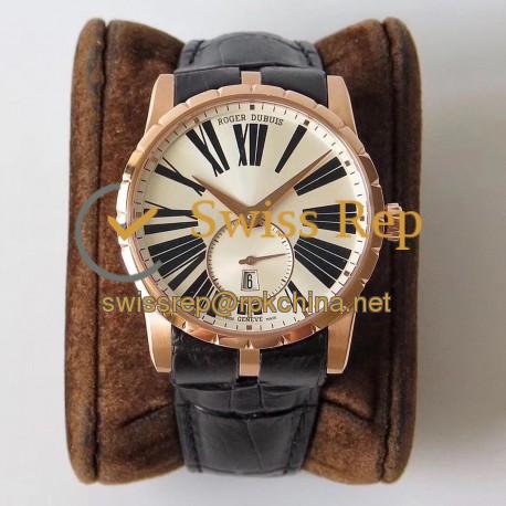 Replica Roger Dubuis Excalibur 42MM Automatic RDDBEX0538 RD Rose Gold Silver Dial Swiss RD830