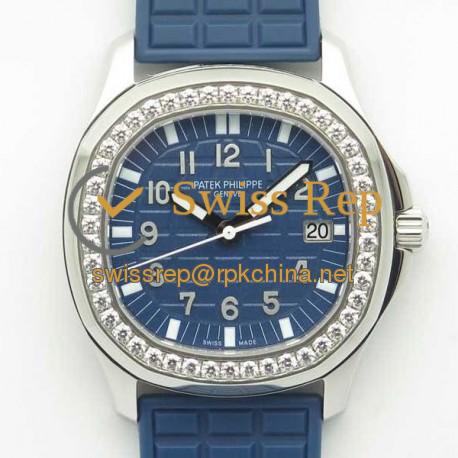 Replica Patek Philippe Aquanaut Luce Ladies 5067A-025 JJ Stainless Steel & Diamonds Blue Dial Swiss E23-250SC