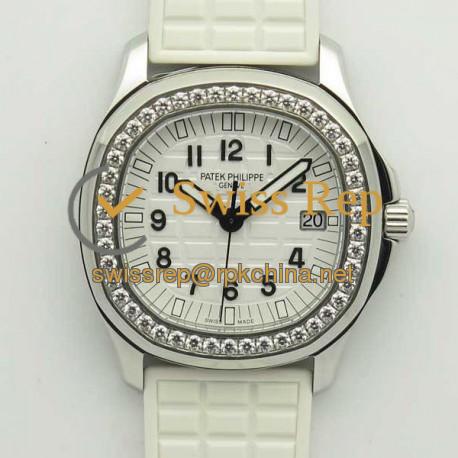 Replica Patek Philippe Aquanaut Luce Ladies 5067A-024 JJ Stainless Steel & Diamonds White Dial Swiss E23-250SC