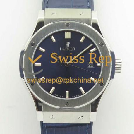 Replica Hublot Classic Fusion Blue Titanium 42MM 511.NX.7170.LR F16 Titanium Blue Dial Swiss 2892