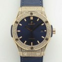 Replica Hublot Classic Fusion King Gold Pave 42MM 511.OX.1181.LR.1704 F16 Rose Gold & Diamonds Blue Dial Swiss 2892