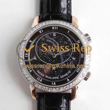 Replica Patek Philippe Grand Complications Sky Moon Celestial 5102PR N Rose Gold & Diamond Black Dial Swiss 240 LU CL C