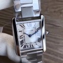 Replica Cartier Tank Solo Ladies 35MM W5200014 GP Stainless Steel Silver Dial Swiss Ronda Quartz