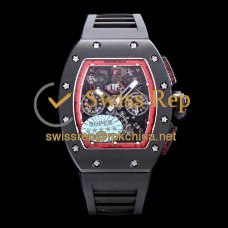 Replica Richard Mille RM011 Felipe Massa Chronograph Limited Edition KV Ceramic Red  Skeleton Dial Swiss 7750