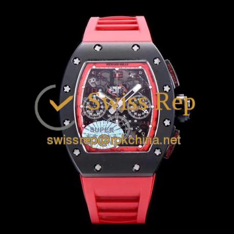 Replica Richard Mille RM011 Felipe Massa Chronograph Limited Edition KV Ceramic Red  Skeleton Dial Swiss 7750