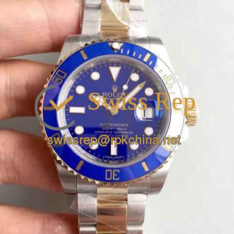 Replica Rolex Submariner Date 116613LB 2018 N V8S 24K Yellow Gold Wrapped & Stainless Steel Blue Dial Swiss 3135