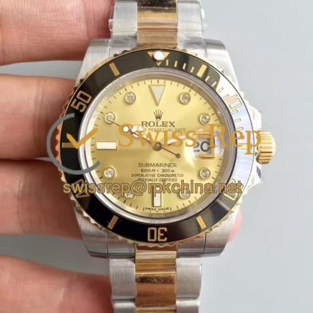 Replica Rolex Submariner Date 116613LN 2018 N V8S 24K Yellow Gold Wrapped & Stainless Steel Champagne Dial Swiss 3135