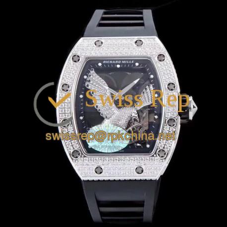 Replica Richard Mille RM023 KV Stainless Steel & Diamonds Diamond Eagle Skeleton Dial M8215