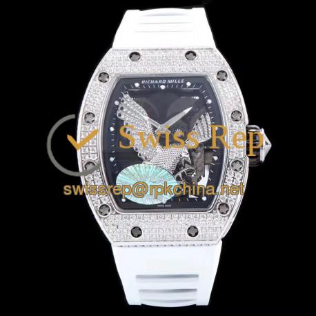 Replica Richard Mille RM023 KV Stainless Steel & Diamonds Diamond Eagle Skeleton Dial M8215