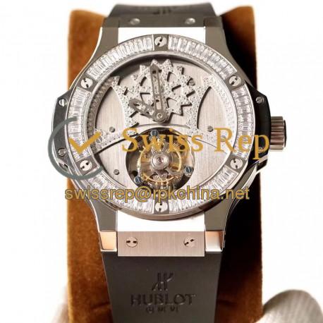 Replica Hublot Big Bang Tourbillon N Stainless Steel Stainless Steel & Diamonds Dial Swiss Tourbillon