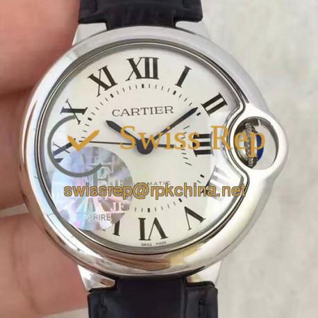 Replica Cartier Ballon Bleu 36MM JF Stainless Steel White Dial M9015