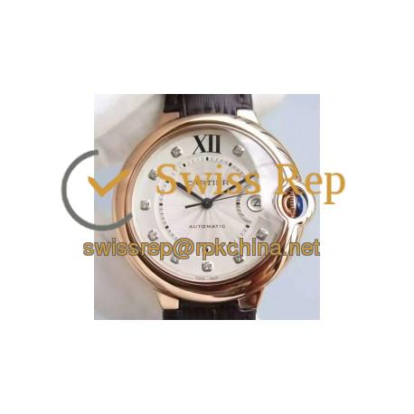 Replica Cartier Ballon Bleu Rose Gold White Dial M9015