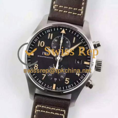 Replica IWC Pilot IW387808 Chronograph Stainless Steel Black Dial Swiss 7750