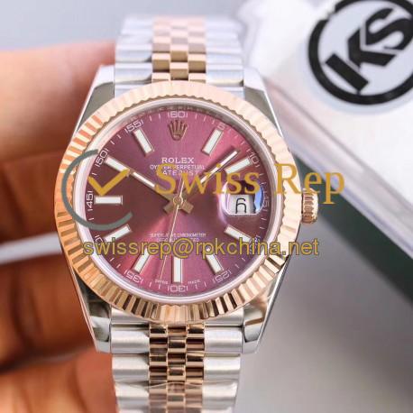 Replica Rolex Datejust II 116333 41MM KS Stainless Steel & Rose Gold Purple Dial Swiss 2836-2