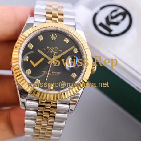 Replica Rolex Datejust II 116333 41MM KS Stainless Steel & Yellow Gold Black Dial Swiss 2836-2