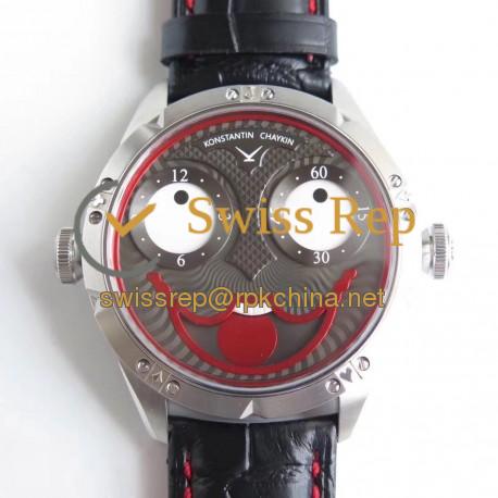 Replica Konstantin Chaykin Joker N Stainless Steel Anthracite & Red Joker Dial Seiko NH35A