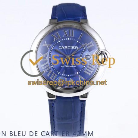 Replica Ballon Bleu De Cartier 42MM WSBB0025 AF Stainless Steel Blue Dial Swiss 2892