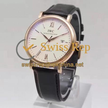 Replica IWC Portofino Automatic IW356504 MK Rose Gold White & Gold Dial Swiss 2892